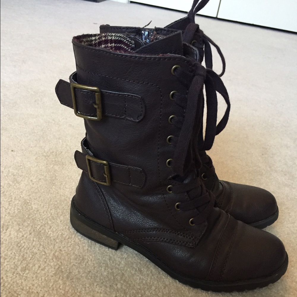 Brown combat boots!