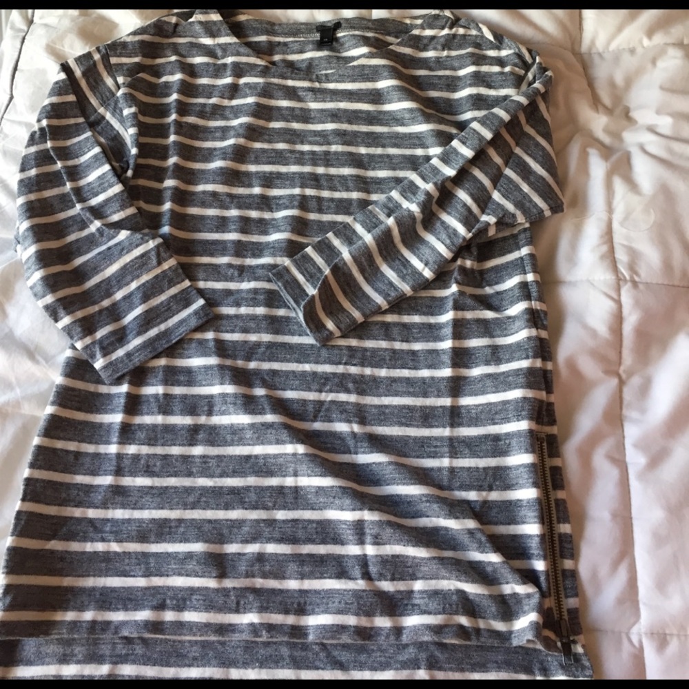 J. Crew 3 quarter sleeve stripped shirt