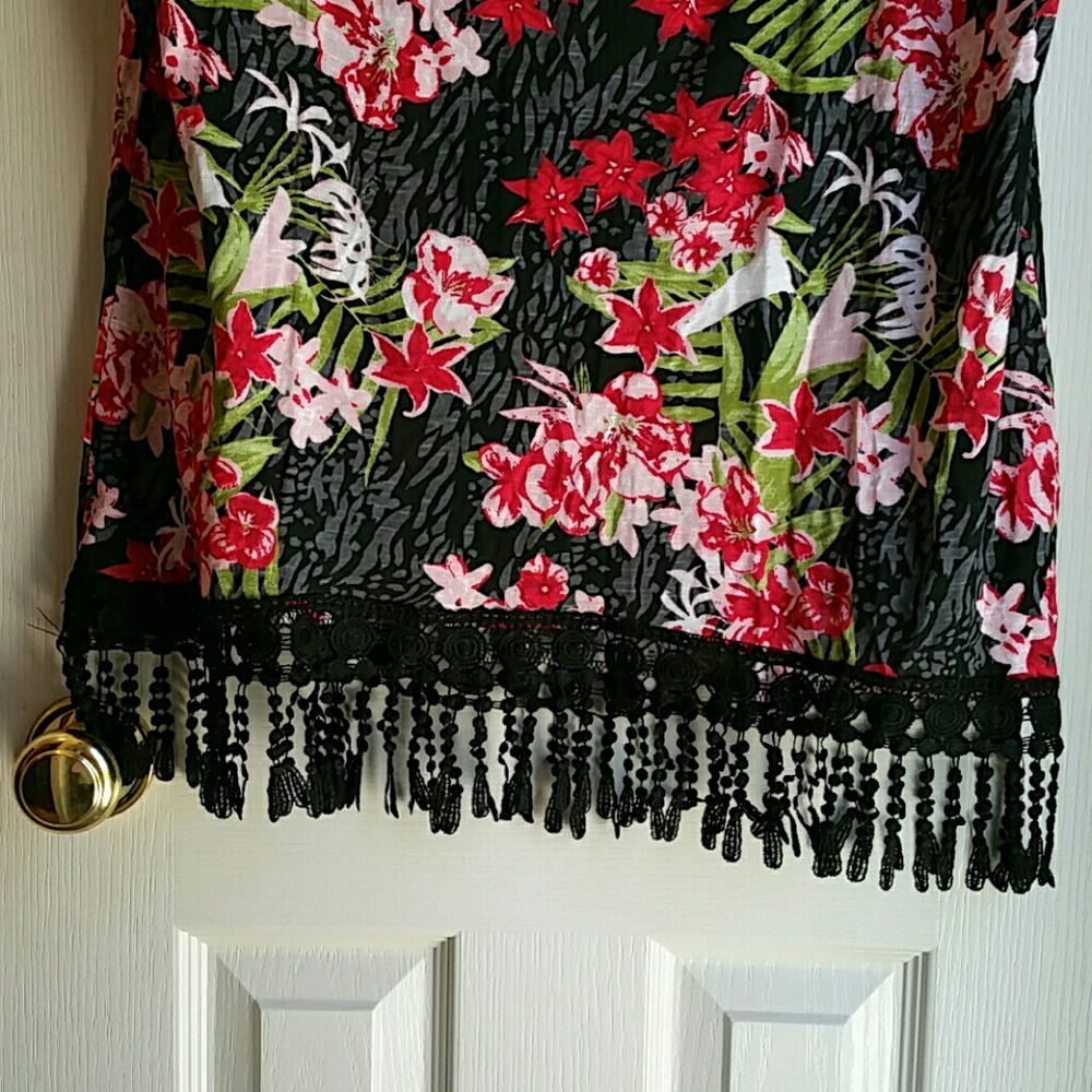 NWT EYE CANDY RED+BLACK TROPICAL PRINT - Picture 3 of 5
