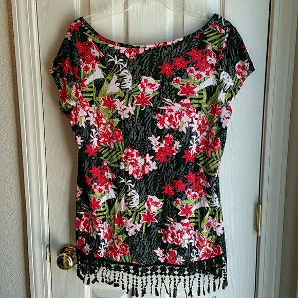 NWT EYE CANDY RED+BLACK TROPICAL PRINT - Picture 4 of 5