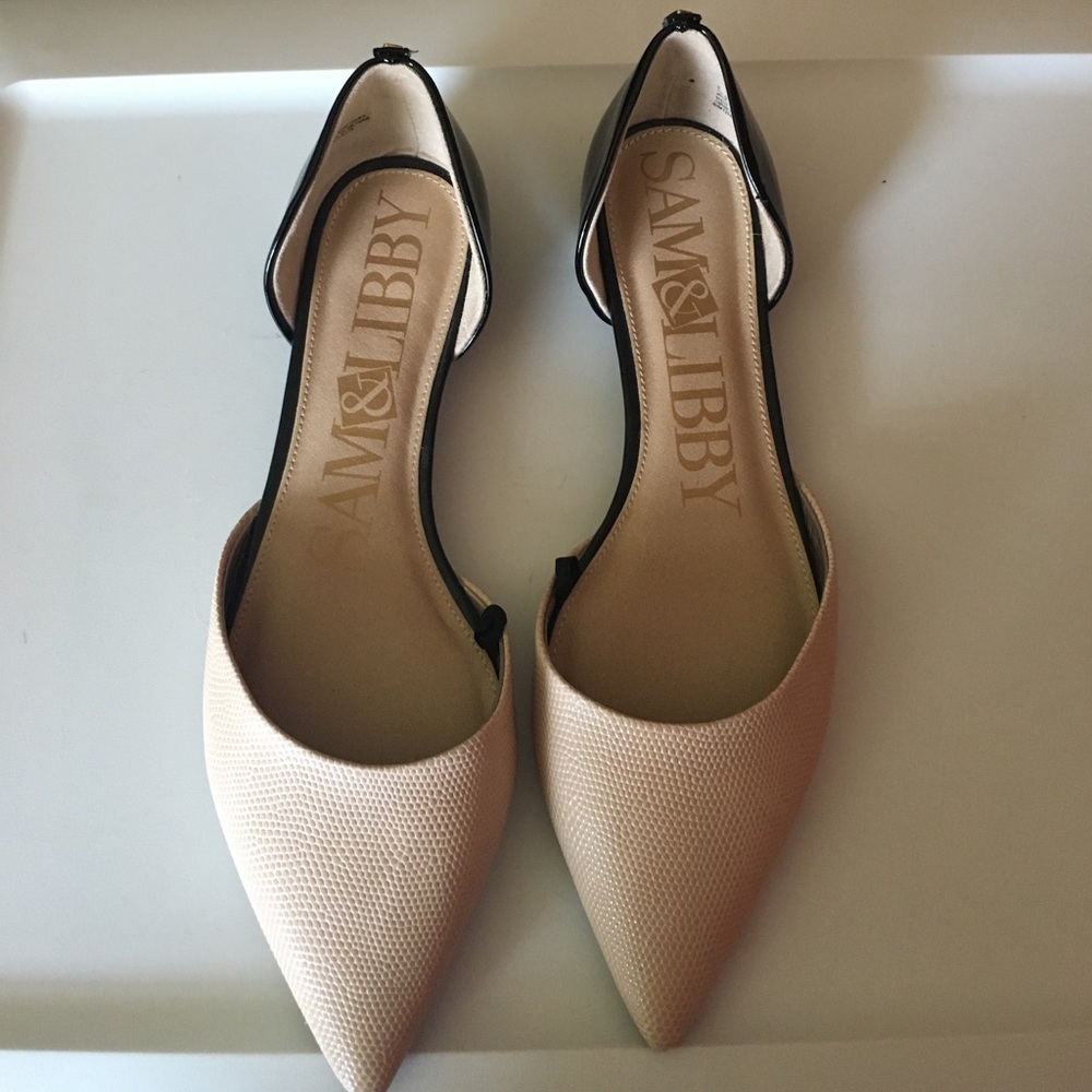 Sam & Libby flats cream and black size 9.5