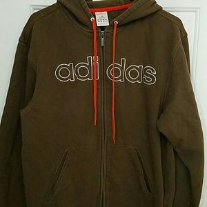 Adidas brown full zip hoodie