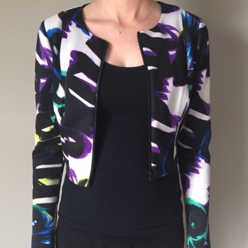 Bebe block party scuba jacket.