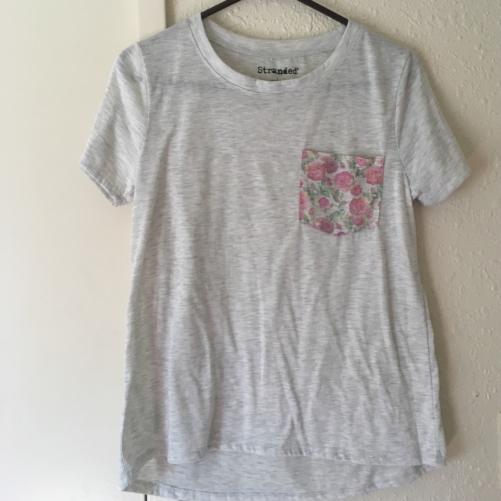 Grey scoop neck T-shirt