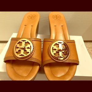 Tory Burch (Authentic) Tan Selma wedge sandals