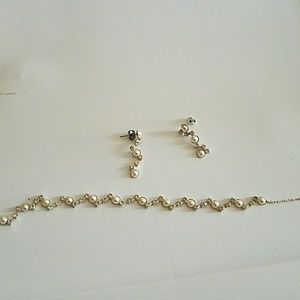 Wedding or prom necklace earring set