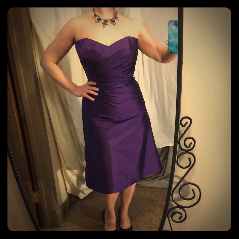 Alfred Sung purple dress, straps or strapless