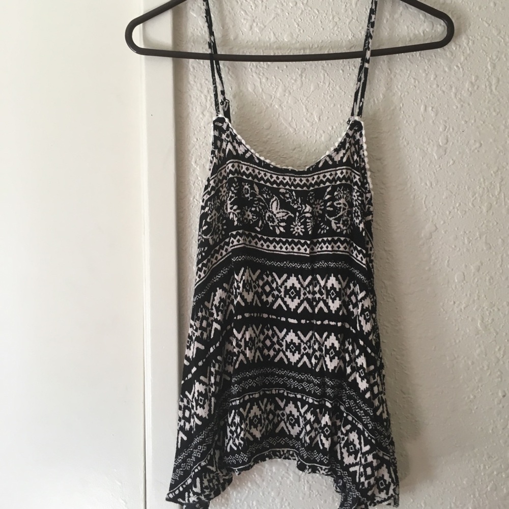 Black and white tribal pattern tank top