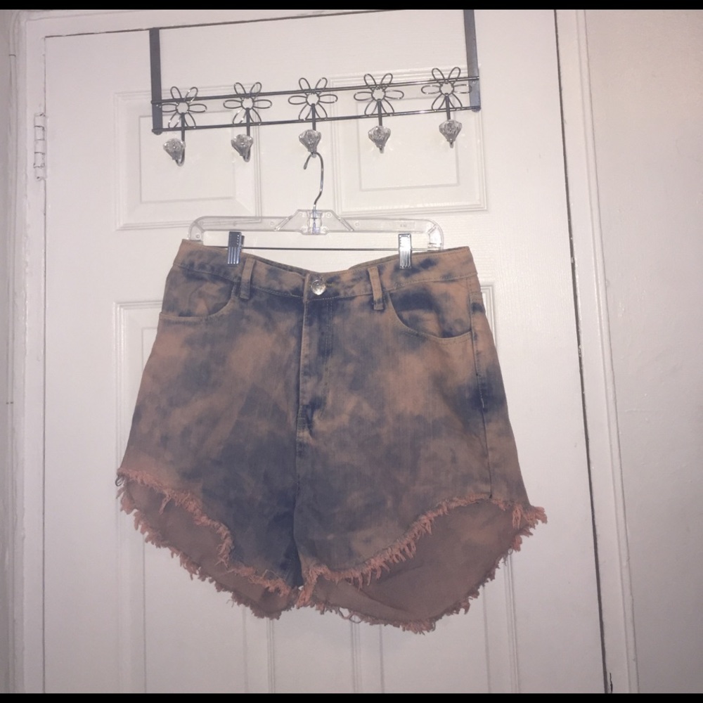 Denim wash shorts