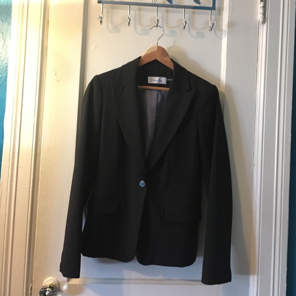 Fitted Black Calvin Klein Suit Jacket