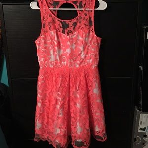 Hot pink spring lace dress