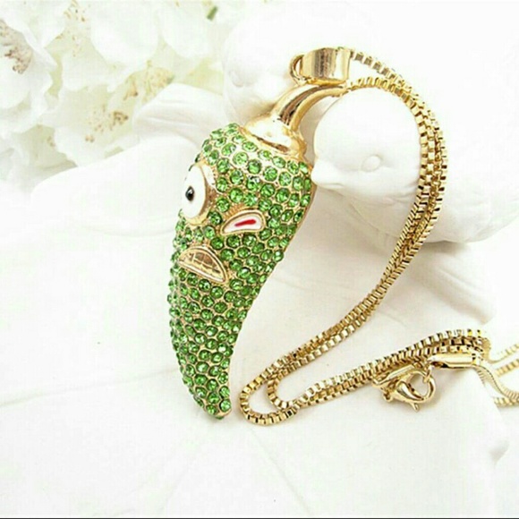 GREEN CRYSTAL PEPPER NECKLACE - Picture 3 of 3