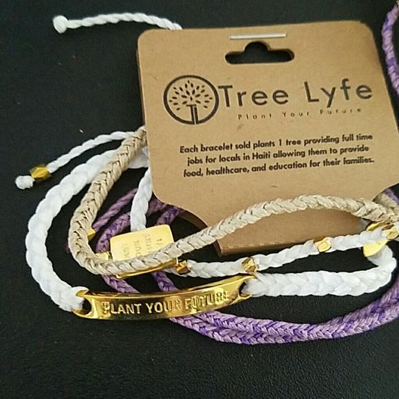 Tree lyfe stacked "plant your future" bracelets - Picture 2 of 2