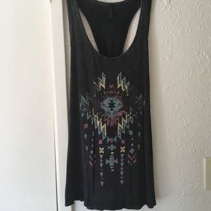 Dark gray acid washed tank top