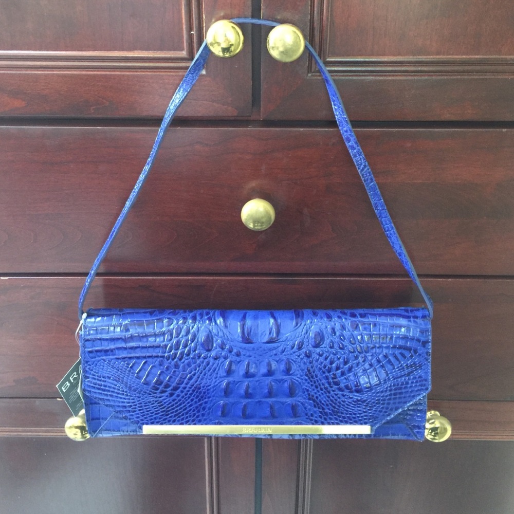 Brahmin faux alligator clutch/shoulder bag