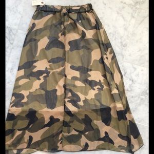 Long sheer camaflouge skirt