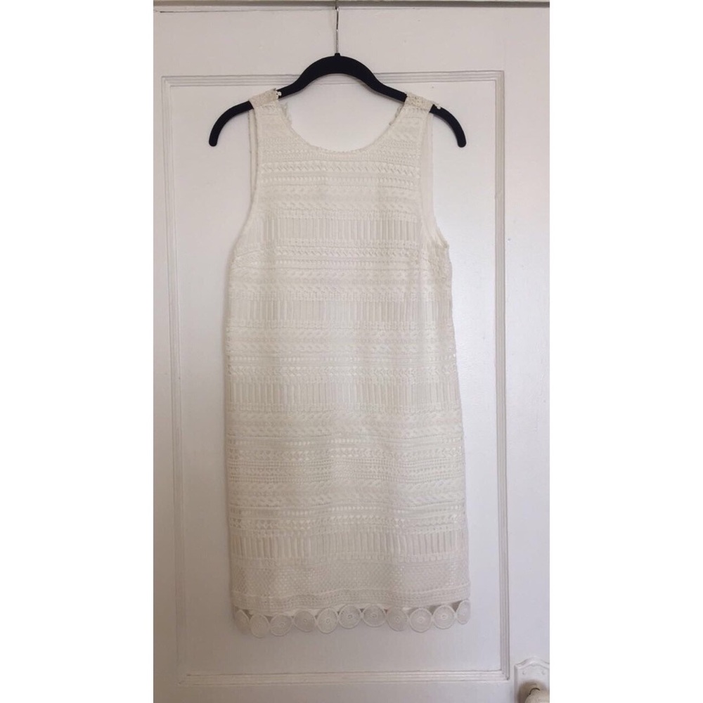 GB White Crochet Sheath Dress