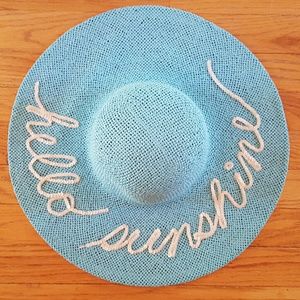 Hello Sunshine straw floppy sun hat with sequins