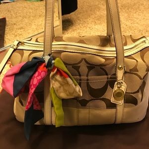 Coach Signature Strip Canvas Bag (d0726-11102)