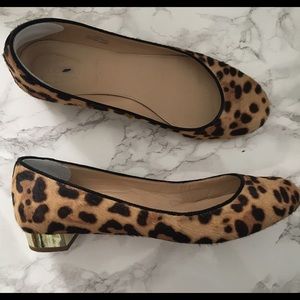 J.Crew Janey leopard calfskin flats sz 37.5