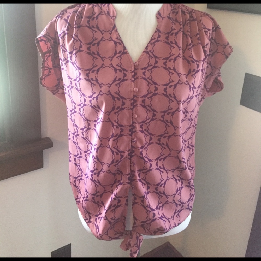 Ana fox print pink and purple blouse.