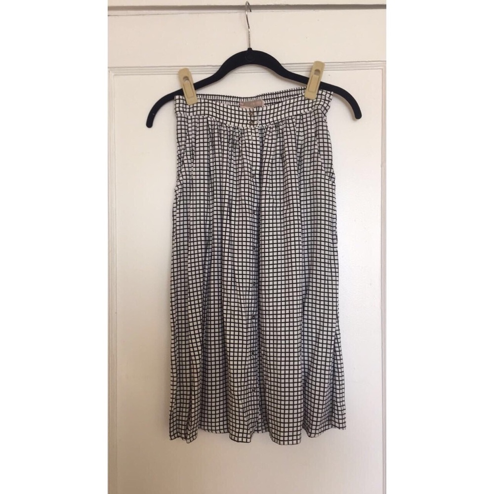 Forever 21 Window Pane Button-Front Midi Skirt