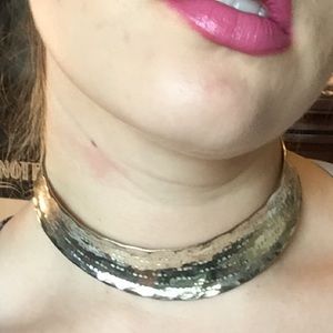 Silver metal choker