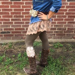 Handmade Leggings with appliqué