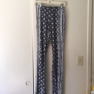Denim blue and white bohemian pants
