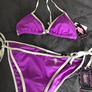 NWT USPA Purple and Silver Bikini