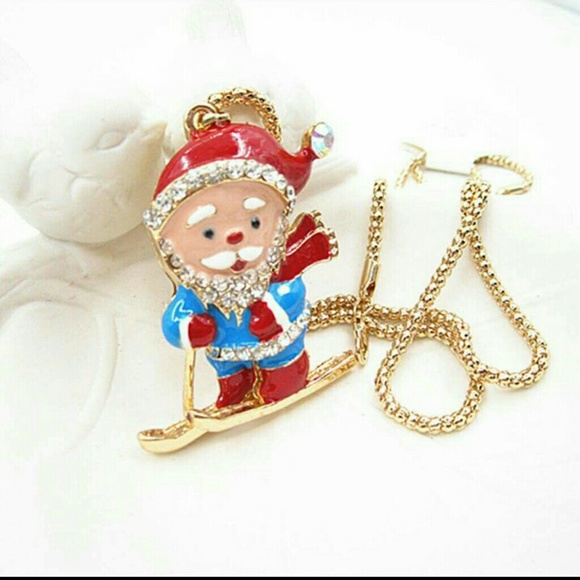 SUPER CUTE CRYSTAL SANTA NECKLACE - Picture 3 of 3