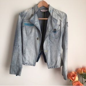 Mango Jeans Blazer Moto Denim Jacket