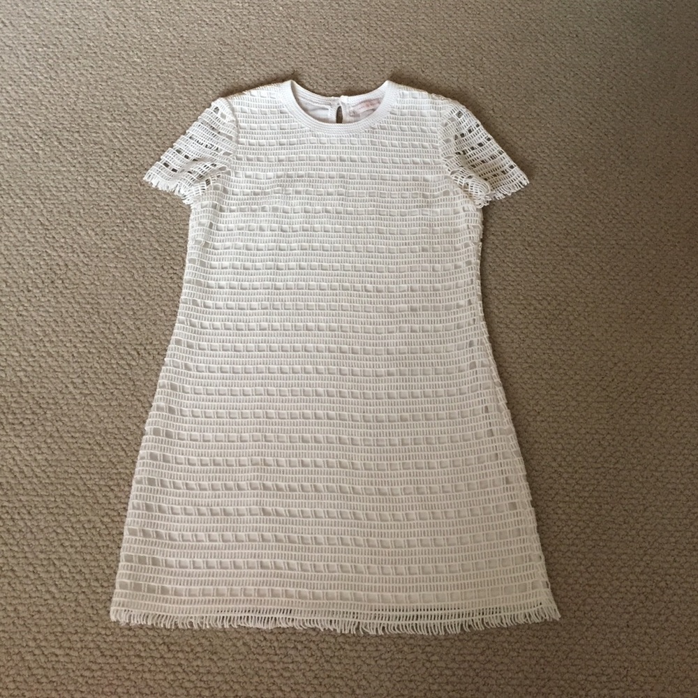 Tory Burch Crochet-like Dress Ivory Size M