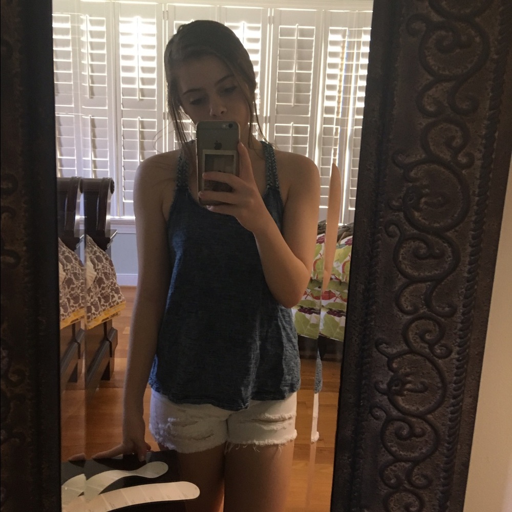 xs blue tank top