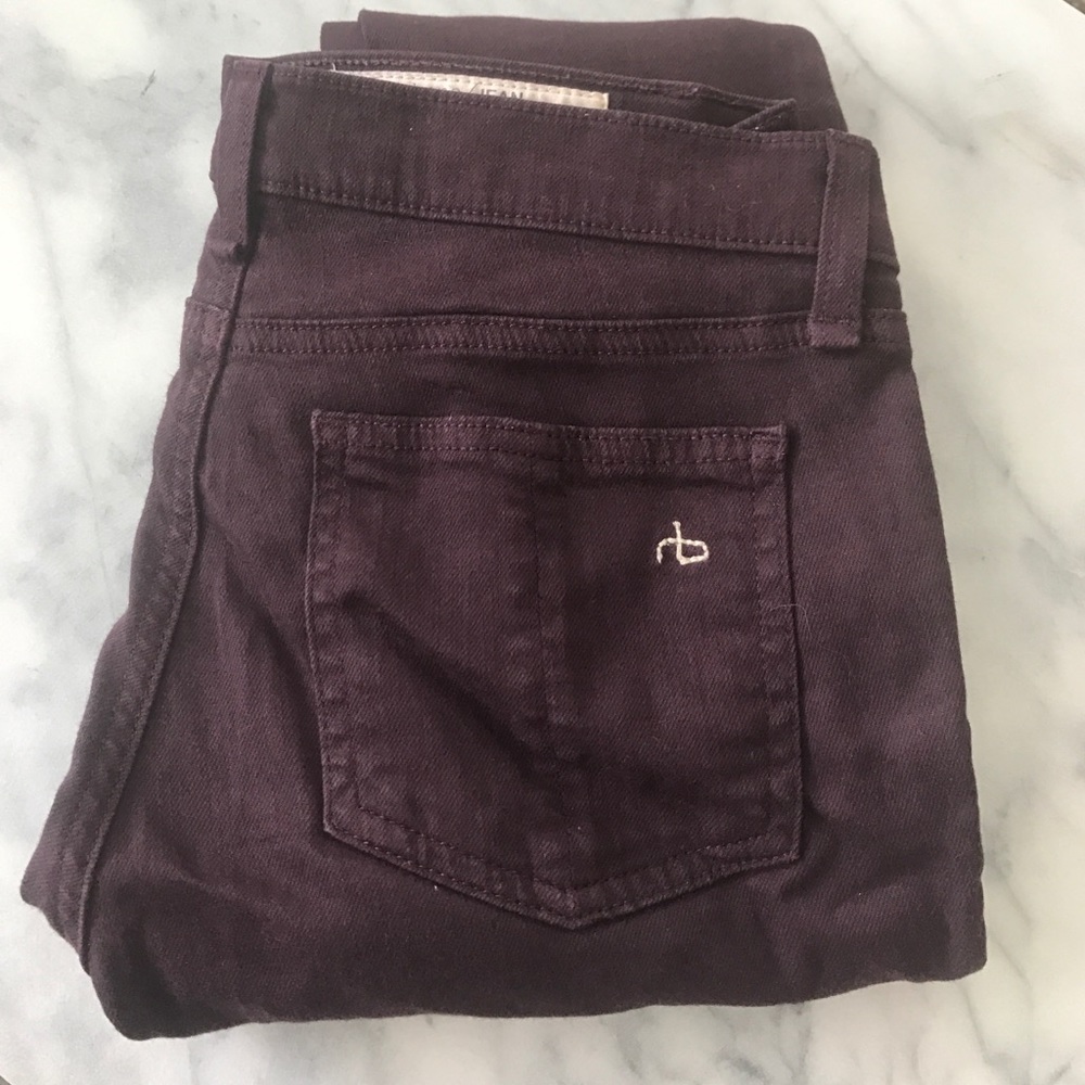 Rag and Bone skinny dark purple jeans
