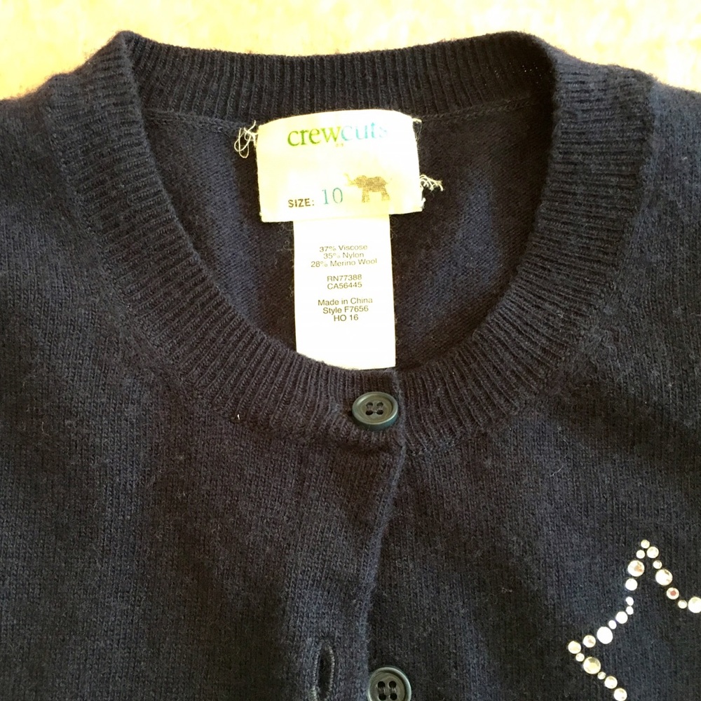 SOLD ON EBAY Girls Crewcuts Navy Cardigan w/ Star - Picture 4 of 7