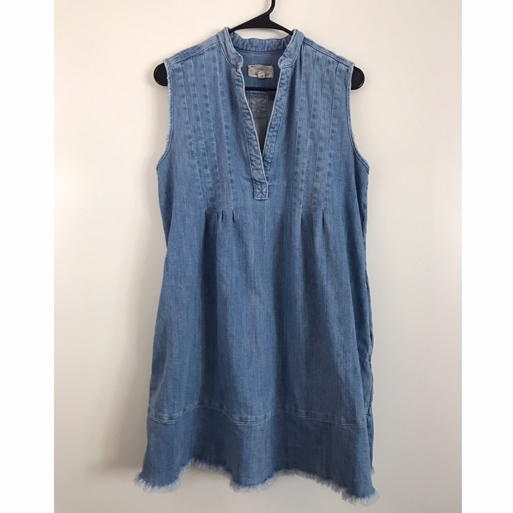 Current Elliott sleeveless tuckpleated denim dress - Picture 2 of 5