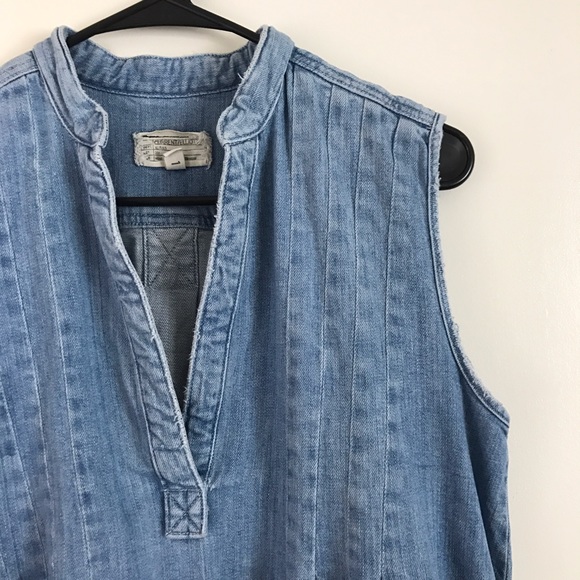Current Elliott sleeveless tuckpleated denim dress - Picture 3 of 5