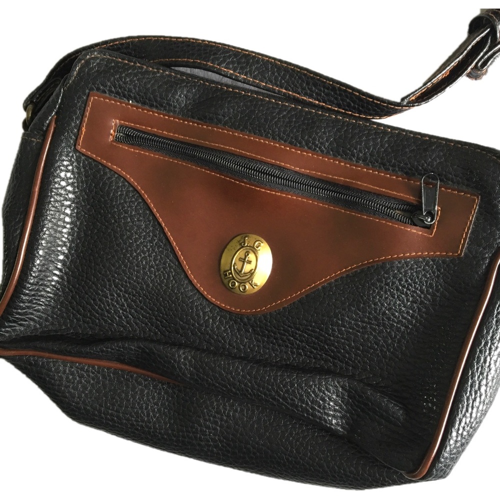 J. G. Hook purse- great navy & brown colors