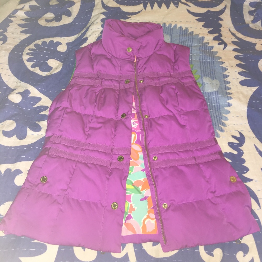 Purple Lilly Pulitzer puffy vest