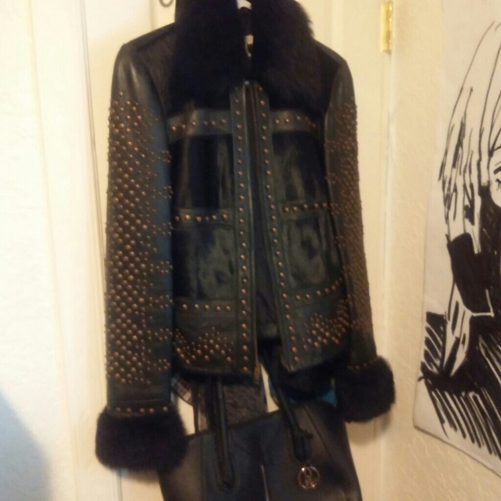 Leather and fur jacket.