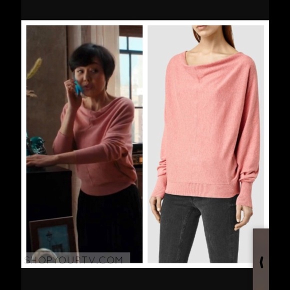 All Saints Sweater Elgar Cowl Knit Rosette pink - Picture 3 of 4