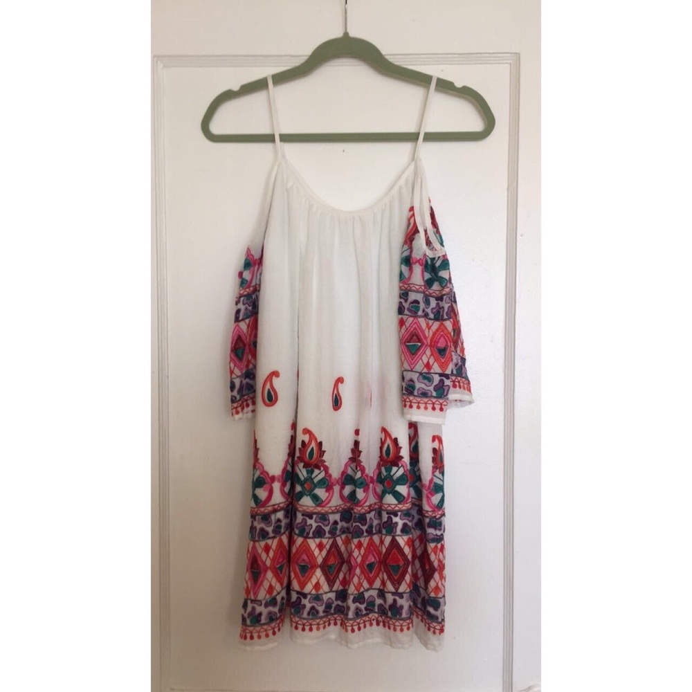 Dee Elle Embroidered Cold Shoulder Dress