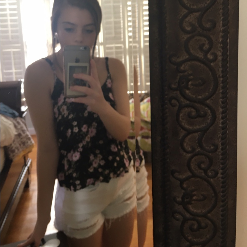floral american eagle tank top-xs