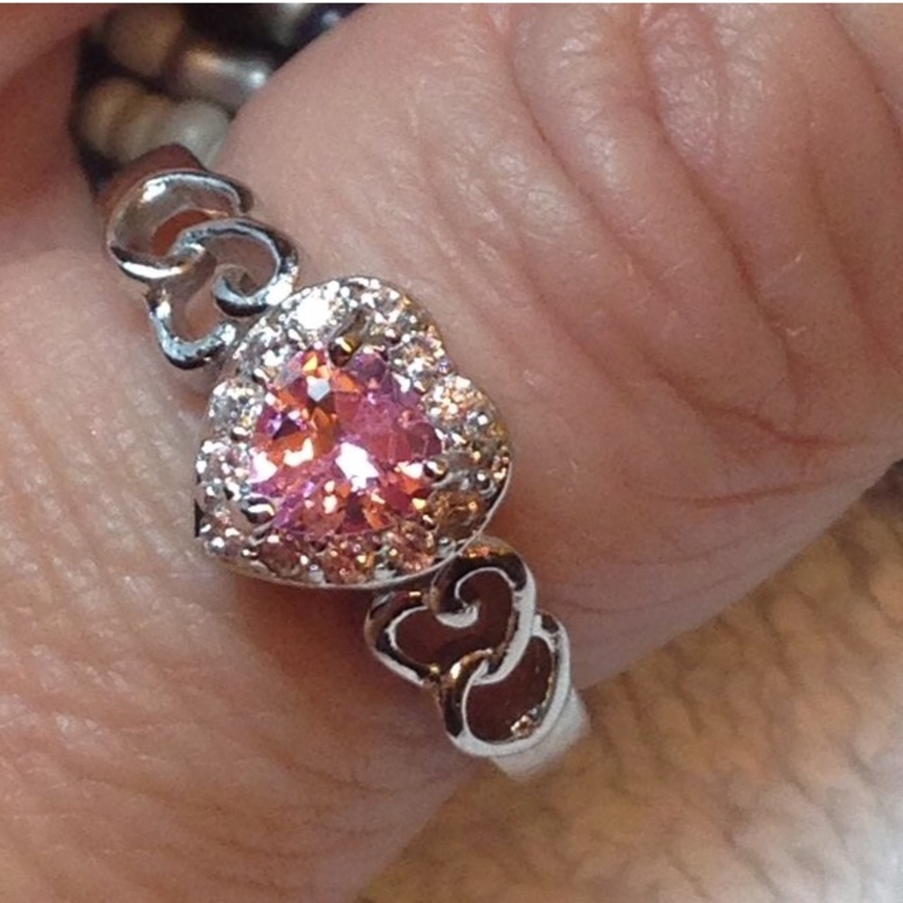 🔥NWT! Pink Topaz + Sapphire .925 Ring