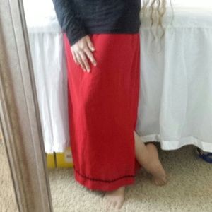 Long slitted skirt