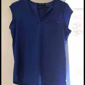 Ivanka Trump Blue Silky Shirt