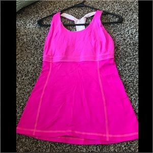 Lululemon Pink Tank with built in sports bra