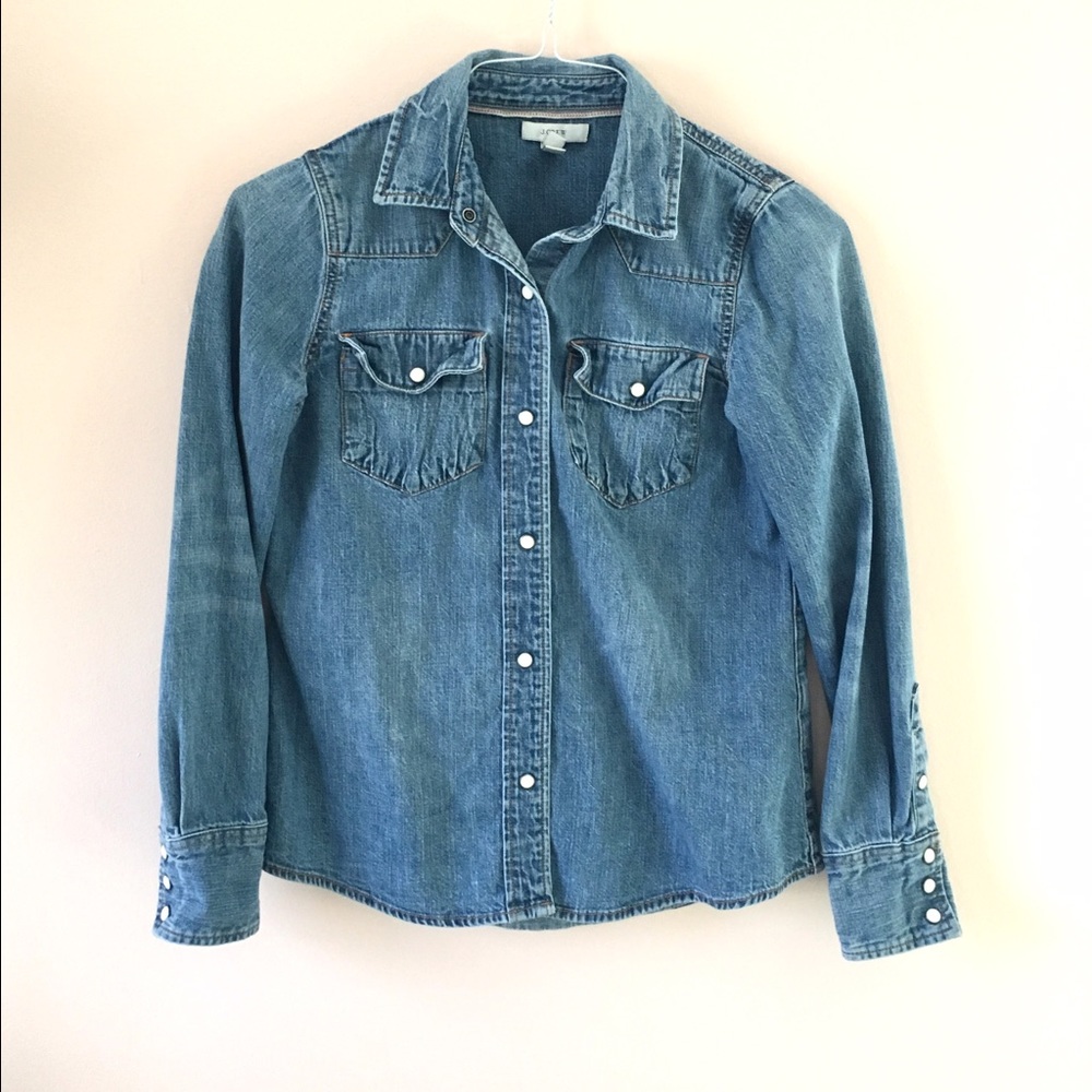 J. Crew Western Chambray Shirt Size 0