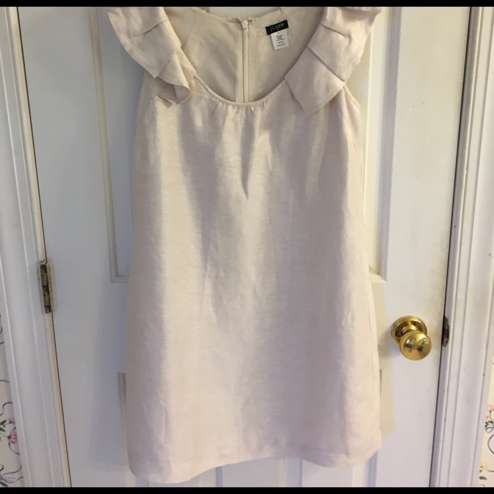 J.Crew Champagne Ruffle Shift Dress